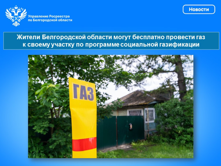 Жители Белгородской области могут бесплатно провести газ к своему участку по программе социальной газификации. Жители Белгородской области могут бесплатно провести газ к своему участку по программе социальной газификации.